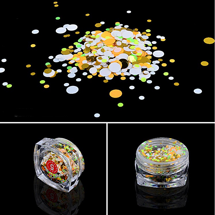 เซ็ตกลิตเตอร์ ทรงกลม หลากสี ประดับเล็บ ตกแต่งเล็บ อุปกรณ์ทำเล็บ พร้อมส่ง BL - รูปที่ 2