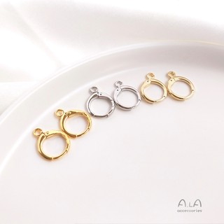 ต่างหูสตั๊ด ทองแดง ทองแท้ 14K 18K ทรงกลม สไตล์ยุโรป diy