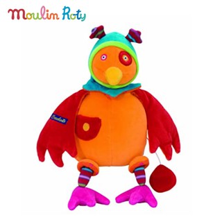 Moulin Roty ตุ๊กตาเสียงดนตรี ตุ๊กตากล่อมนอน ออร์แกนิค โมบายกล่อมเด็ก โมบายดนตรี ตุ๊กตานกฮูก Dragobert MR-644043