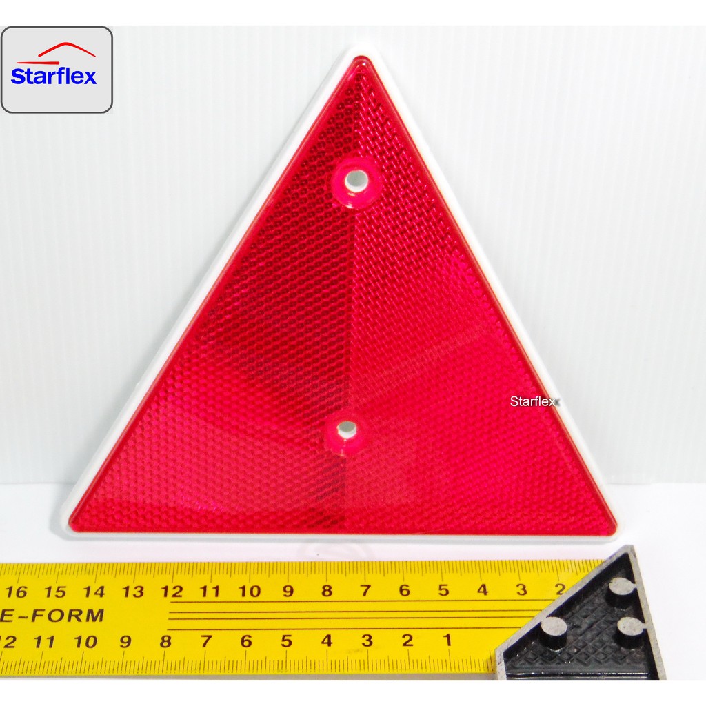 ทับทิมสะท้อนแสงสามเหลี่ยมขนาด 15 CM ทับทิม เกรดพรีเมียม Starflex สะท้อนแสง ติดรถ ติดท้ายรถบรรทุก หลังกาว