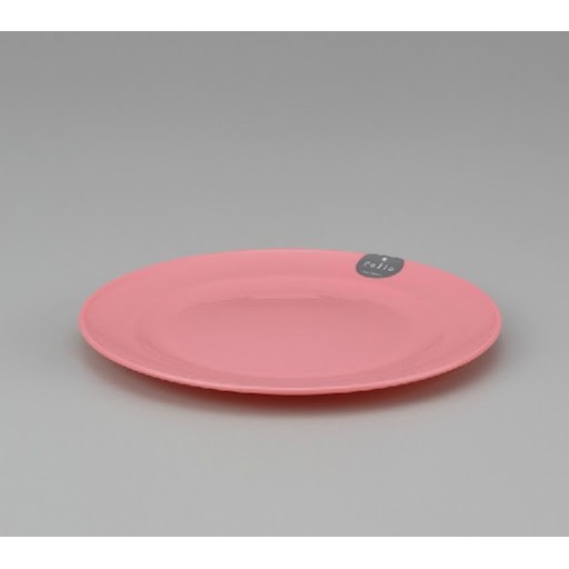 Plastic plate 18cm (จานพลาสติกสีชมพู )