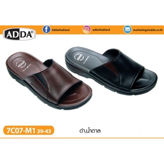 Adda รองเท้าแตะ แอดด้า ผู้ชาย หนัง PU พื้นหนา เบอร์ 39-45 7C07