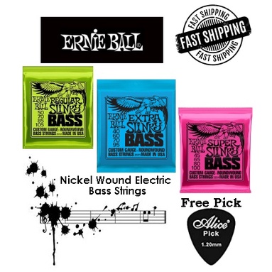 Ernie Ball Bass Strings Nickel Wound Electric 2835 Extra Slinky 2832 Regular Slinky 2834 Super Slink