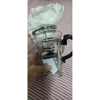 French Press สำหรับชงกาแฟ กรองชา แก้ว ฝาชุบโครเมียม