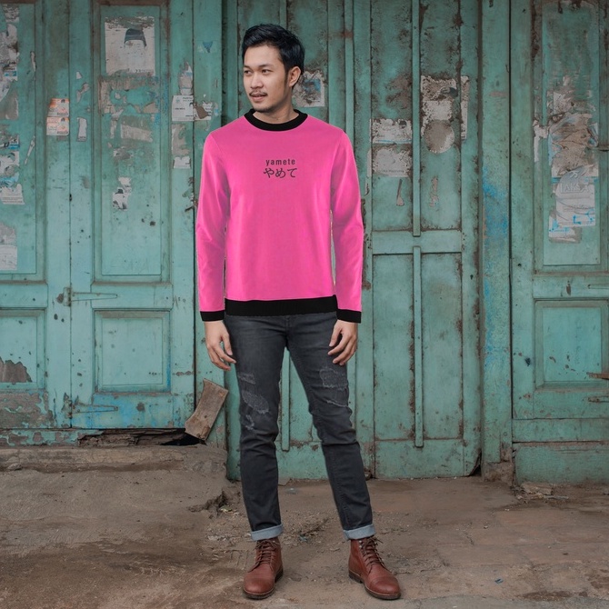 ANYWAY SWETER FLEECE PINK 041