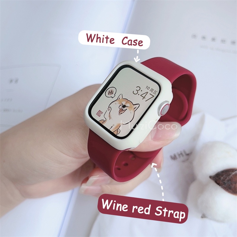 Case+Strap For Smart Watch Bands 44mm 40mm 45mm 41mm 49mm 42mm 38mm 44 45 mm Sport Silicone bracelet iwatch series 8 Ultra 7 se 3 4 6 WatchBand T500/T500+/T500+PLUS/HW22pro/HW26+/M