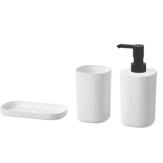 อุปกรณ์ห้องน้ำ3ชิ้น, ขาว (3-piece bathroom set, white)