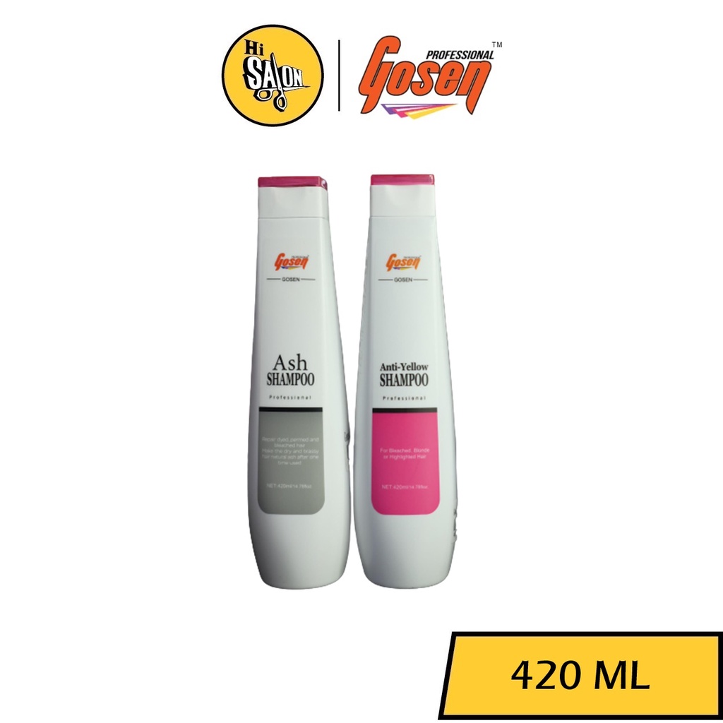 Gosen Ash Shampoo / Gosen Anti-Yellow Shampoo โกเซ็น แชมพูเทา / แอนตี้-เยลโล่ แชมพู 420ml.