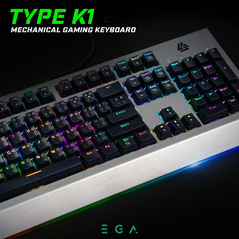 EGA KEYBOARD TYPE K1 (BLUERED) คีย์บอร์ดเกมมิ่ง มาโคร ปุ่มแมคคานิคอล ...