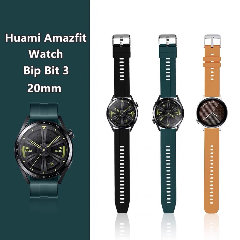 สายนาฬิกา Amazfit Huami Amazfit Bip Bit 3 / Pro/ S / U /BIP U Pro:Black,20mm สาย 20mm dt89 dt96 d88 