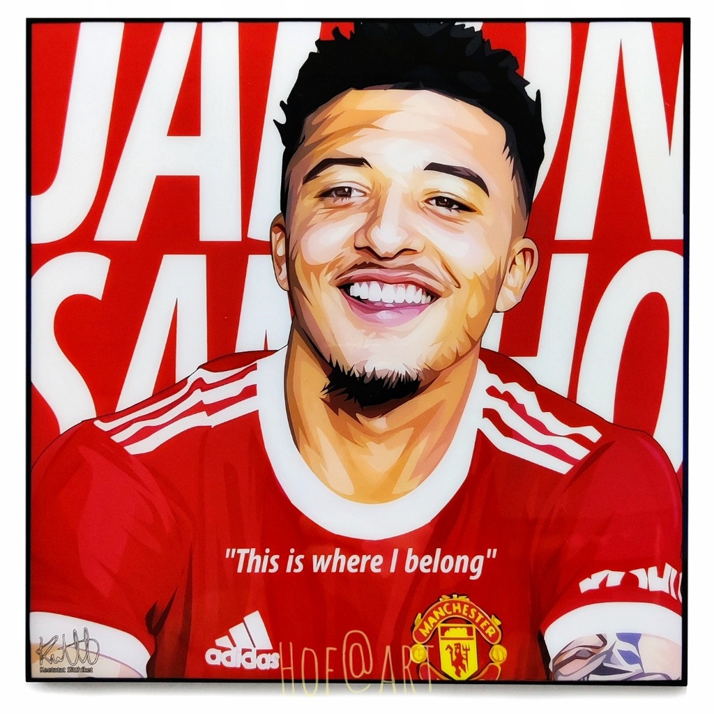Jadon Sancho เจดอน ซานโช่ Manchester United แมนยู อังกฤษ ปีศาจแดง รูปภาพ​ติด​ผนัง​ pop art นักฟุตบอล