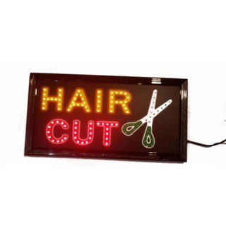 ﻿ป้ายไฟLED hair cit LED SIGN ข้อความ อักษร ตกแต่งหน้าร้าน