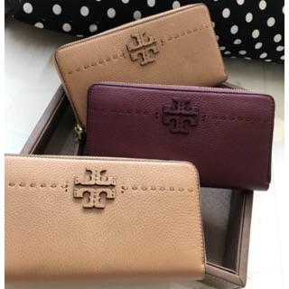 พร้อมส่ง กระเป๋าสตางค์ Tory burch รุ่นช้อป สีน้ำตาล และแดงเลือดหมูค่ะ