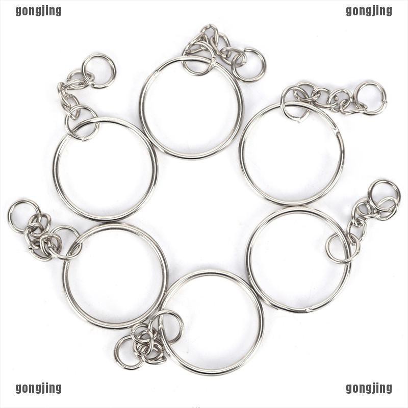 กงจิง❤50 ชิ้น 25 มม. ขัดเงา สีเงิน พวงกุญแจ แยก แหวน พวงกุญแจ โซ่สั้น - รูปที่ 4