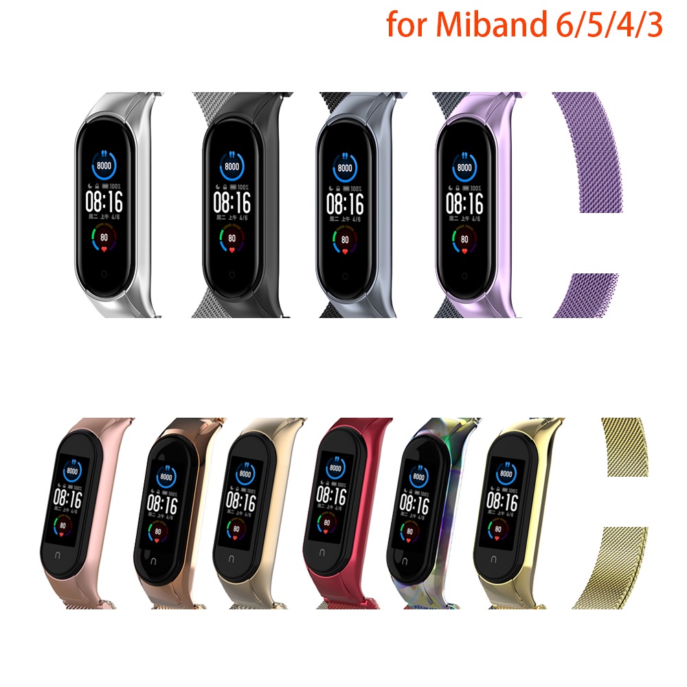 สายรัด Milanese สำหรับ Xiaomi Mi Band 3 4 5 6 Miband 3 4 5 6