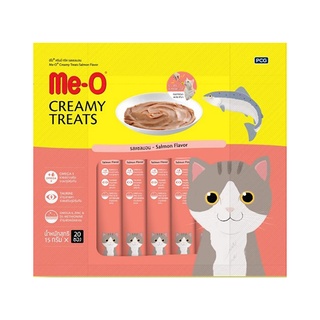 มีโอ ขนมแมวครีมมี่ทรีต รสแซลมอน 15 กรัม X 20 ซอง อาหารแมว Me-O Creamy Treat Salmon 15 g x 20