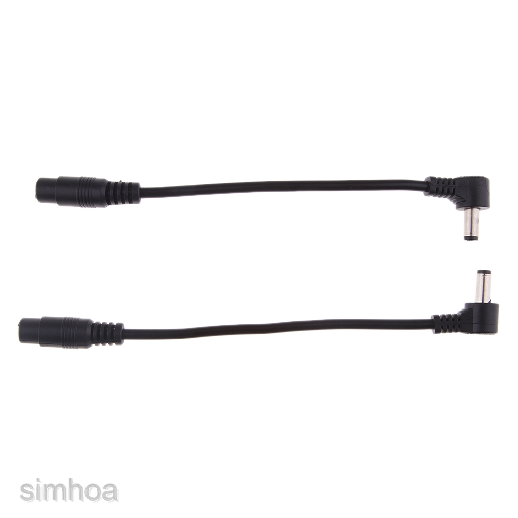 สายเคเบิลพาวเวอร์ซัพพลาย 90 องศา DC Power 5.5x2.1 มม. Female To 5.5x2.5 มม. Male 2 ชิ้น