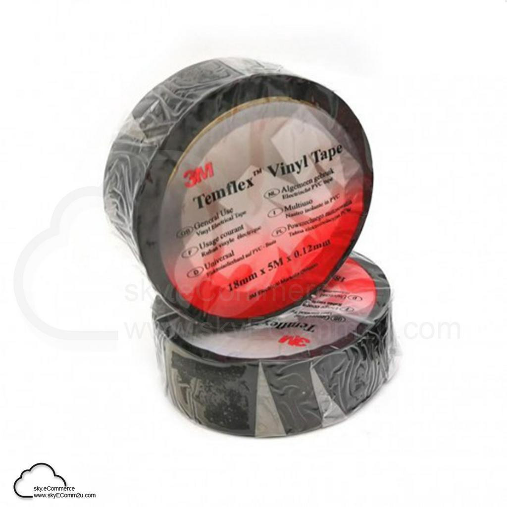 3m TEMFLEX VINYL PVC เทปสีดํา 18MM X 5M X 0.12MM