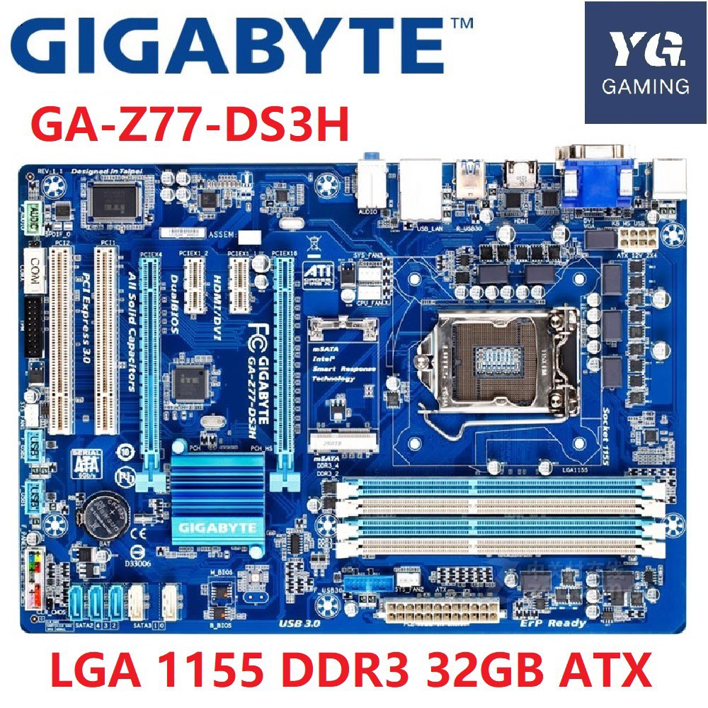 GIGABYTE GAZ77DS3H Desktop Motherboard Z77 Socket LGA 1155 i3 i5 i7