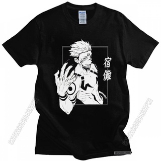 คอลูกเรือเสื้อยืด แบบนิ่ม พิมพ์ลายกราฟิกการ์ตูนอนิเมะ Jujutsu Kaisen สไตล์สตรีท สําหรับผู้ชายS-5XL