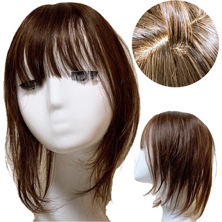 Direct from Japan Luce brillare Partial Wig, Womens, Womens, 100% Human Hair, Wig, Semi-Long, Straight, Medical Use, Whorl, Top of Head, [Essential Set of 5] Wig, Glossy Hair, Beautiful Semi-Long (Natural Brown)