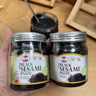 เจ งาดำบด / เนยงาดำ ขนาด 210กรัม (ตราไทไทแบรนด์) Black Sesame Paste รสหวานน้อย น้ำตาล3% LowSugar งาดำบดล้วนๆจนเป็นครีม