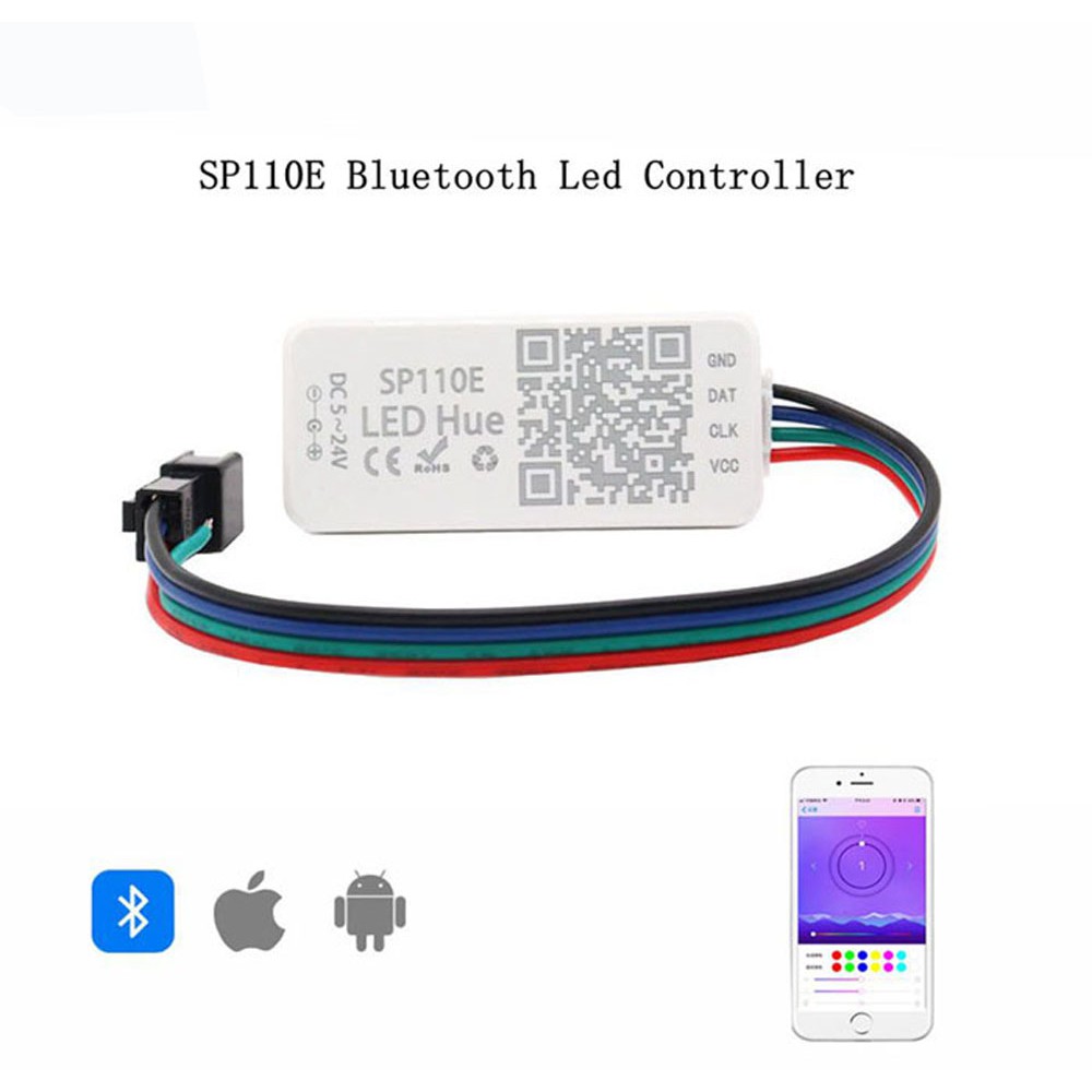 Sp110e บลูทูธ Pixel Controller สําหรับ WS2811 WS2812B SK6812 RGB RGBW APA102 led strip, โทรศัพท์ APP