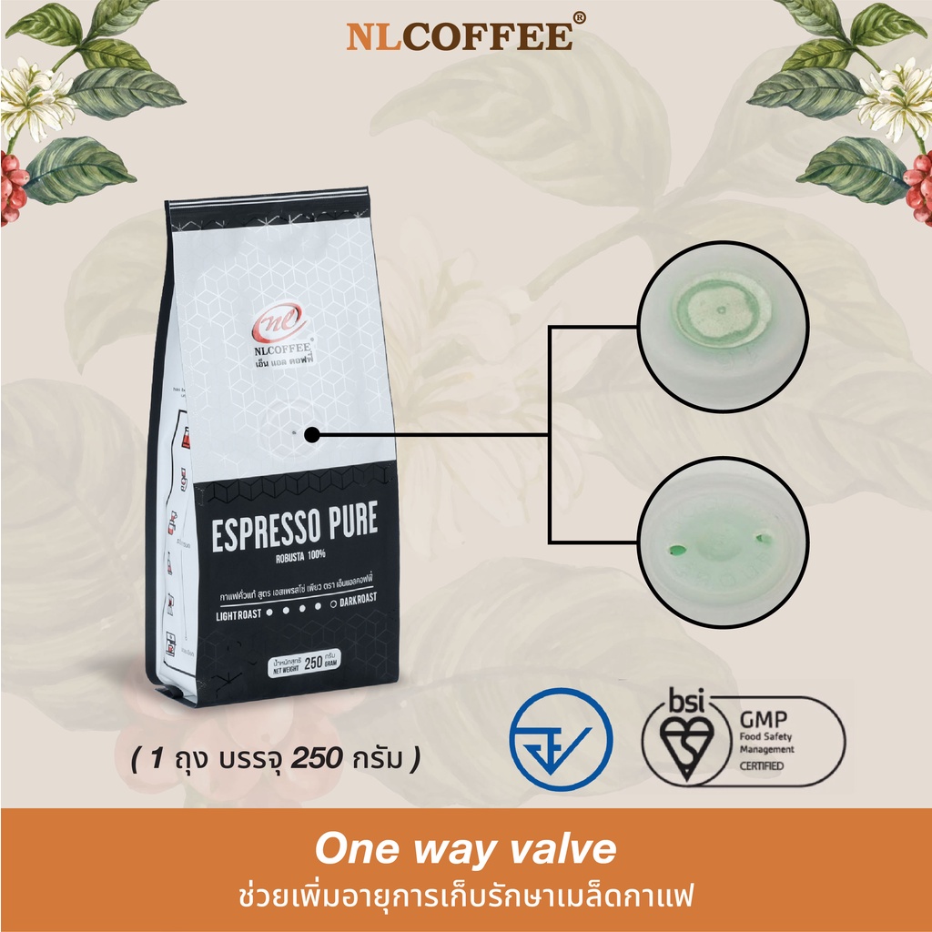 เมล็ดกาแฟคั่ว Espresso Pure by NLCOFFEE กาแฟโรบัสต้า100% (250กรัม/1 ถุง) - รูปที่ 4