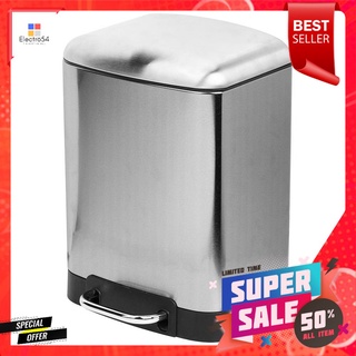 ถังขยะเหยียบเหลี่ยม ACCO SOFT CLOSE ขนาด 6L สีเงินSQUARE DUSTBIN PEDAL ACCO SOFT CLOSE 6L SILVER