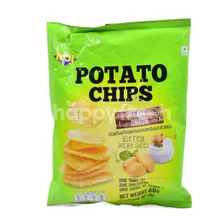 แพ็ค 3 ชิ้น Noi Potato Cream Onion 60g NOI มันฝรั่งทอดครีมและหัวหอม 60 กรัม