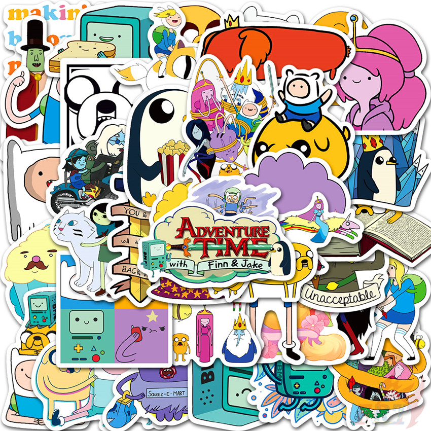 ❉ A.dventure T.ime with F.inn and J.ake Series 01 Stickers ❉ 50Pcs/Set DIY Fashion Waterproof Decals Doodle Stickers