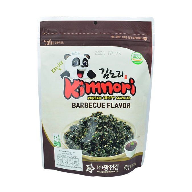 KIMNORI สาหร่ายทะเลปรุงรส รสบาร์บีคิว 40g