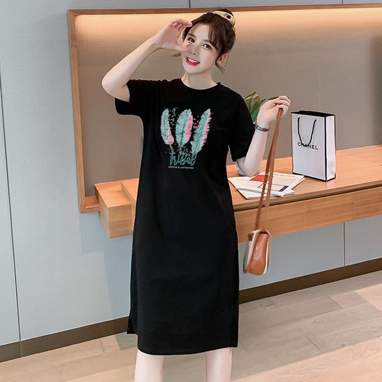 Q18ชุดกระโปรงแขนสั่งใส่สบาย ลายสวยน่ารักสไตล์แฟชั่งนานาชาติ ใส่ออกเทียวหรือเป็นชุดนอนได้