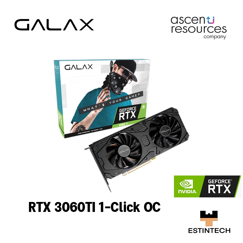 VGA (การ์ดจอ) GALAX GeForce RTX 3060Ti (1-Click OC) 8GB GDDR6 LHR ของใหม่ประกัน 3ปี