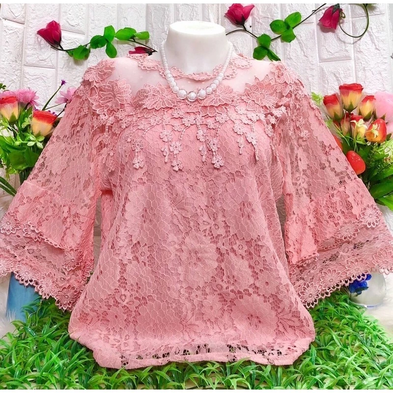 เสื้อลูกไม้ สีพื้น รอบอก40_42/46_48