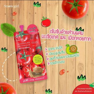 สโนว์เกิร์ล สเนล แอนด์ โทเมโท บูสเตอร์  Snowgirl Snail &amp; Tomato Booster 15g*6 pcs/box (1 กล่องบรรจุ 6 ซอง)