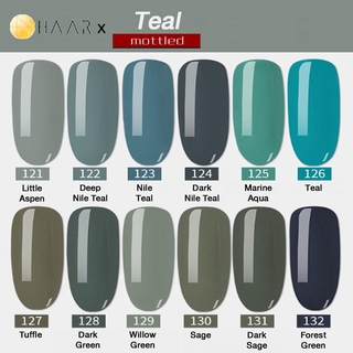 เซ็ต ยาทาเล็บ เจล 12 ขวด Gel Nail Polish Set HAAR x Mottled Teal Tone โทน เทล สี เขียว อม ฟ้า เทา จัดจำหน่ายโดย HAAR ...