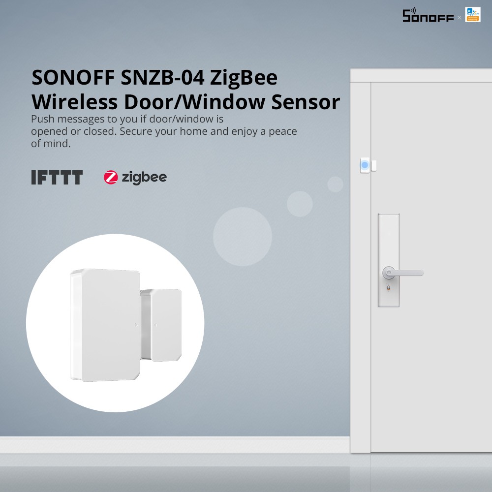 Sonoff SNZB-04 ZigBee ระบบเตือนภัยแม่เหล็กไร้สาย ติดประตู หน้าต่าง eWeLink APP