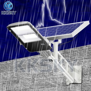 ไฟโซล่าเซลล์ LED แผงโซล่า KKSKY โคมไฟถนน ไฟสปอตไลท์ กันน้ำ 100W ไฟ Solar Light Solar Ce ไฟสปอร์ตไลท์ ไฟฉุกเฉิน ไฟโซลาเซล