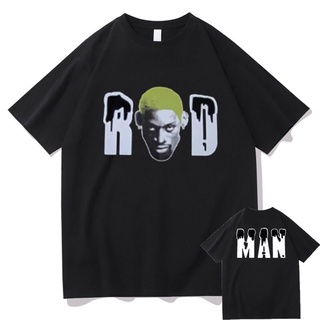 เสื้อยืดผู้ชายอินเทรนด์เสื้อยืดแขนสั้น ผ้าฝ้าย พิมพ์ลาย Dennis Rodman Basketball Boy Mob Travis Scotts Astroworld สไตล์ฮ