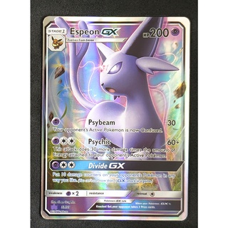 Espeon GX Card SM35 เอย์ฟี Pokemon Card Gold Flash Light (Glossy) ภาษาอังกฤษ