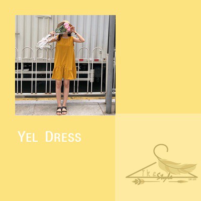 Free Shipping !!!!!  Yel Dress #D01