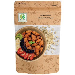 อัลมอนด์ดิบ ( 1000 กรัม ) / Raw Almond ( 1000g.) , Green Life