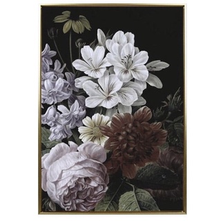 รูปภาพดอกไม้ FLOWER BOUQUET-B บนผ้าใบพร้อมกรอบพลาสติกสีทอง Gold แขวนผนัง 50x70cm
