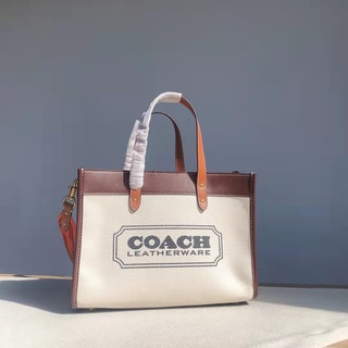 Outlet ส่วนลด🌈 COACH C8459 Women Bags Fashion Classic All Leather Small Tote Bag Exquisite All-match Trend Handbag