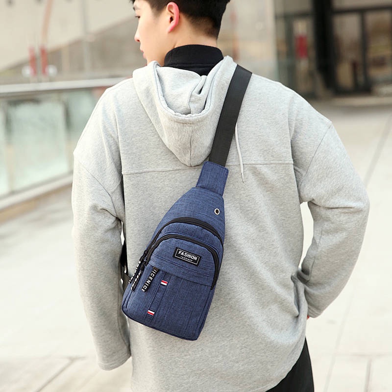 [FLyouzan] Chest Bag Men's Casual Sports Messenger Bag Simple Men's