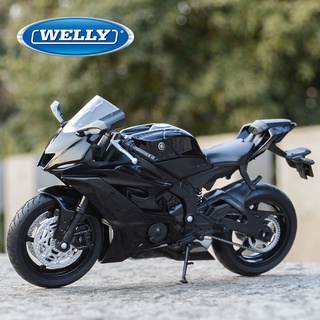 โมเดลรถจักรยานยนต์ Welly 1:12 2020 Yamaha YZF-R6 สีดํา