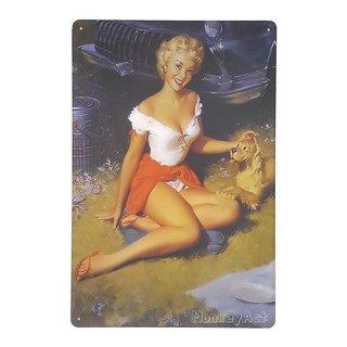 ป้ายสังกะสีวินเทจ Pin Up Girls