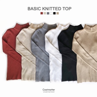 Coatmater - Basic Top เสื้อไหมพรมคอปีน
