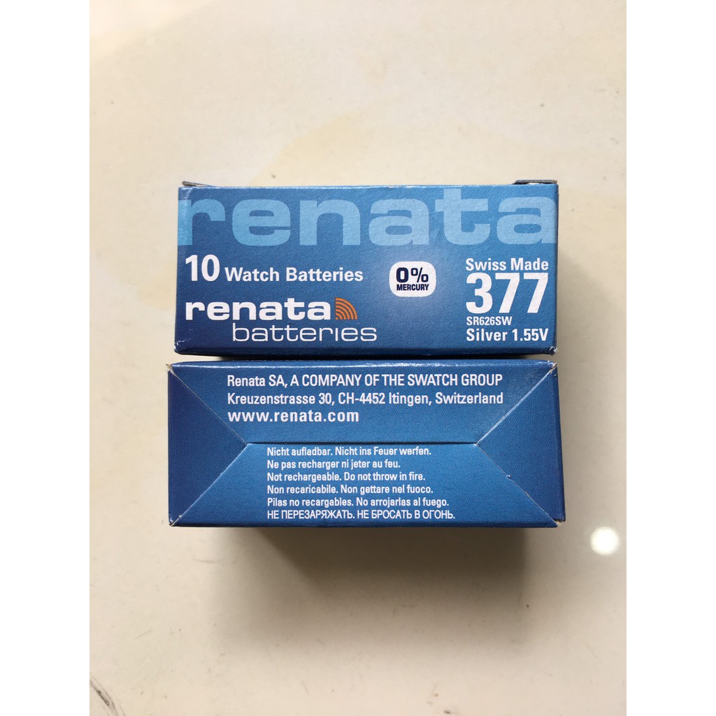 กล่อง 10 ก้อน Renata SR626SW G4 AG4 LR626 377 SR626 177 แบตเตอรี่สวิส